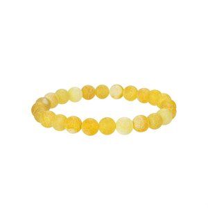 Frosted Yellow Agate Gemstone Bracelet 8mm